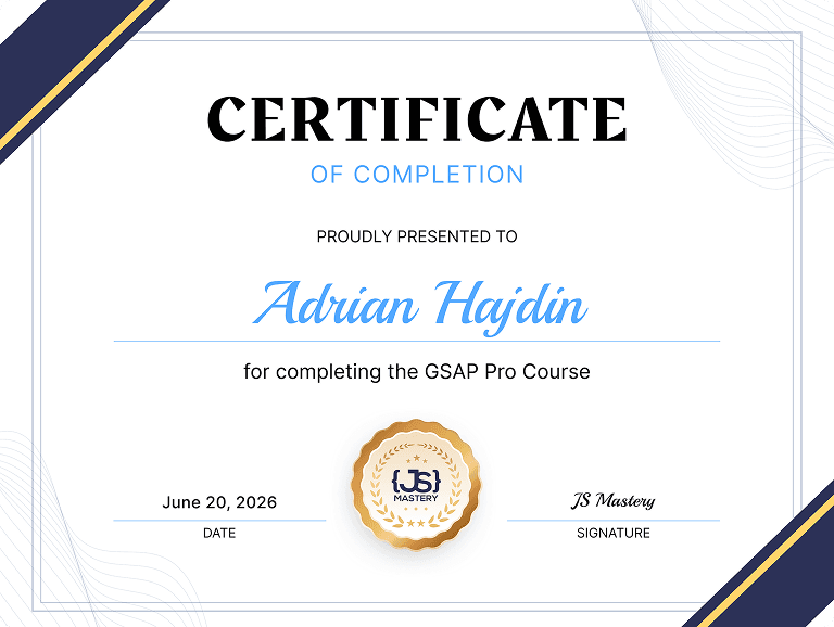 GSAP Certificate